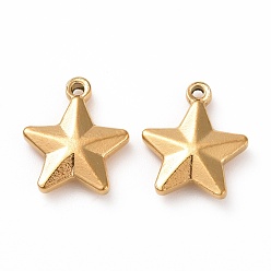 Golden 201 Stainless Steel Charms, Star, Golden, 15x13x3.5mm, Hole: 1.5mm