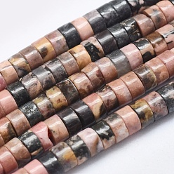 Rhodonite Natural Rhodonite Beads Strands, Flat Round/Disc, 4x2mm, Hole: 0.7mm, about 167pcs/strand, 15.35 inch(39cm)
