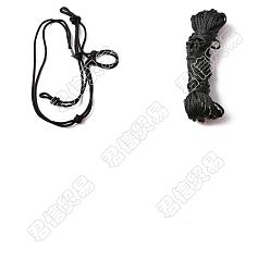 Black Olycraft 2Pcs 2 Style Adjustable Nylon Knitted Horse Halters, Southwestern Equine Side Pull Rope, Black, 1340~2x8mm, 1pc/style