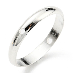 Посеребрённый Латунные бусины в оправе, долговечный, круглые кольца, 925 серебро покрытием, 16x2.5 мм, отверстие : 1 мм