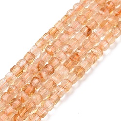 Citrine Natural Citrine Beads Strands, Faceted, Cube, 3.5x3.5x3.5mm, Hole: 0.7mm, about 112pcs/strand, 15.35 inch(39cm)
