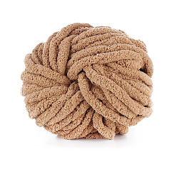 Peru Polyester Wool Jumbo Chenille Yarn, Premium Soft Giant Bulky Chunky Arm Hand Finger Knitting Yarn, for Handmade Braided Knot Pillow Throw Blanket, Peru, 20mm, about 27m/roll