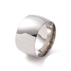 Нержавеющая Сталь Цвет 201 кольцо из нержавеющей стали с широкой полосой для женщин, цвет нержавеющей стали, внутренний диаметр: 17 мм
