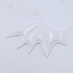 Blanc Accessoires d'ornement ailes maléfiques en simili cuir, pour les accessoires de cheveux bricolage, vêtements à thème halloween, la gauche, blanc, 35x60mm