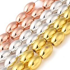 Couleur Mélangete Brins de perles d'hématite magnétiques synthétiques galvanisées, ovale, couleur mixte, 13x8.5mm, Trou: 1mm, Environ 32 pcs/chapelet, 16.14'' (41 cm)
