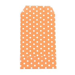 Оранжевый Бумажные мешки, без ручек, сумки для хранения, белый узор в горошек, свадьба день рождения подарочная сумка, оранжевые, 15x8.3x0.02 см