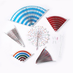 Mixed Color Colorful Wheel Tissue Paper Fan Craft, For Birthday Party Wedding Decoration
, Mixed Color, 18~40cm, 6pcs/set