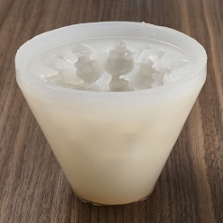 Blanco Moldes de vela de silicona diy, para hacer velas perfumadas, pila de calavera de halloween, blanco, 10.8x8.5 cm, diámetro interior: 10 cm