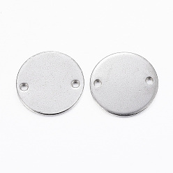 Stainless Steel Color 304 Stainless Steel Links connectors, Stamping Blank Tag, Flat Round, Stainless Steel Color, 16x1mm, Hole: 1.5mm