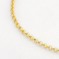 Oro Estilo unisex informal 304 de acero inoxidable collares de cadena rolo cruz, con cierre de langosta, dorado, 17.7 pulgada (45 cm)