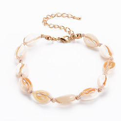 BlanchedAlmond Collar de cuentas de conchas en espiral natural, joyas trenzadas para mujer, almendra blanqueada, 17-7/8 pulgada (45.3 cm)