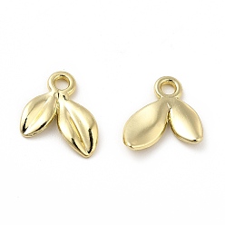 Light Gold Rack Plating Alloy Leaf Charms, Cadmium Free & Lead Free, Light Gold, 11.5x11x2mm, Hole: 1.8mm