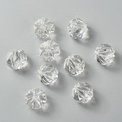 Clear Transparent Acrylic Beads, Melon Shaped, Clear, 15mm, Hole: 2mm, about 220pcs/500g