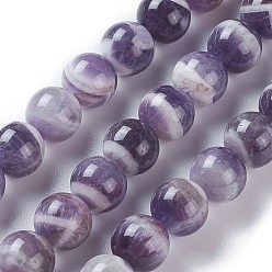 Amethyst Natural Chevron Amethyst Beads Strands, Round, 10mm, Hole: 1mm, about 38~40pcs/strand, 15.3 inch~15.75 inch(39~40cm)