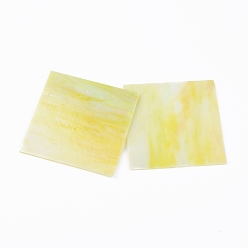 Champagne Yellow Variety Glass Sheets, Large Cathedral Glass Mosaic Tiles, for Crafts, Champagne Yellow, 105~110x105~110x2.5mm