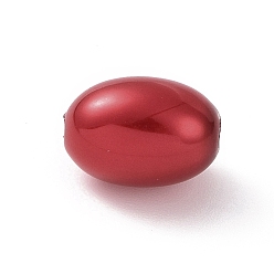 Brique Rouge Perles de nacre en plastique ABS, ovale, firebrick, 11x7.5mm, Trou: 1.6mm, environ1724 pcs / 500 g