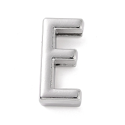 Letter E Alloy Letter Slide Charms, Platinum, Letter.E, 20.5~21x6~10.5x6.5mm, Hole: 17.5~18x2.5mm