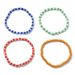 (52) Непрозрачная лаванда Стрейч-браслеты из бисера, разноцветные, внутренний диаметр: 2 дюйм (5.2 см)