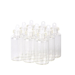Clair Bouteille de souhait vide en verre, tubes de stockage de perles avec bouchon en plastique, colonne, clair, 1.8x4 cm, capacité: 5 ml (0.17 fl. oz)