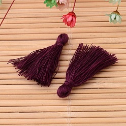 Purple Cotton Thread Tassels Pendant Decorations, Purple, 25~31x5mm, about 39~47pcs/bag