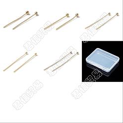 Real 14K Gold Plated BENECREAT 250Pcs 5 Styles Brass Ball Head Pins, Round Head, Real 14K Gold Plated, 18~35x0.6mm, 22 Gauge, Head: 2mm, 50pcs/style