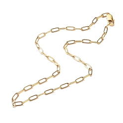 Золотой 304 из нержавеющей стали кабель цепи ожерелья, золотые, 17.1 дюйм (43.5 см)