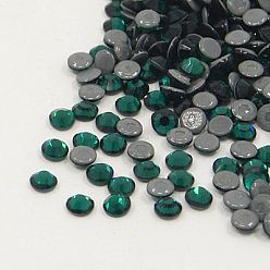 Emerald Glass Hotfix Rhinestone, Grade AA, Flat Back & Faceted, Half Round, Emerald, SS20, 4.6~4.8mm, about 1440pcs/bag