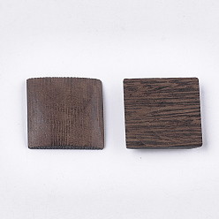Coconut Brown Wenge Wood Cabochons, Undyed, Square, Coconut Brown, 22.5x22.5x5mm