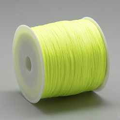 Green Yellow Nylon Thread, Chinese Knotting Cord, Green Yellow, 0.8mm, about 109.36 yards(100m)/roll