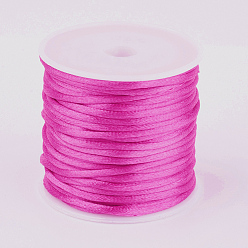 Violet Nylon Cord, Satin Rattail Cord, for Beading Jewelry Making, Chinese Knotting, Violet, 2mm, about 10.93 yards(10m)/roll