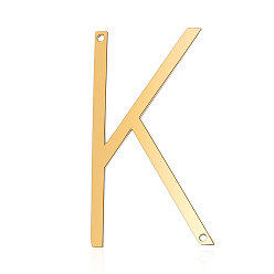 Letter K 201 соединительные звенья нержавеющие, буквы, золотые, letter.k, 37x21x1 мм, отверстие : 1 мм