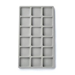 Серый 18 сетки, флокирующие доски для дизайна бисера из полиэтилена, поднос для изготовления ювелирных изделий из бисера своими руками, прямоугольные, серые, 34.5x20x1.5 см