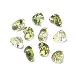 Dark Olive Green Transparent Acrylic Beads, Nuggets, Dark Olive Green, 6~8.5x4.5~6x4~4.5mm, Hole: 1.6mm, about 4165pcs/500g