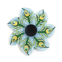 Turquoise 5d bricolage diamant peinture mandala bout des doigts gyro spinner kits, y compris pendentif en cristal, strass de résine, stylo, plateau & colle argile, turquoise, 90x90mm