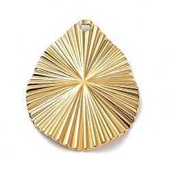 Real 18K Gold Plated Ion Plating(IP) 304 Stainless Steel Pendants, Teardrop Charm, Real 18K Gold Plated, 31x24.5x2mm, Hole: 1.6mm