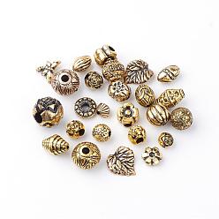 Antique Golden Plated Antique Style Acrylic Beads, Mixed Shaped, Antique Golden Plated, 8~17x8~17x3~17mm, Hole: 1~5mm, about 710pcs/500g