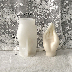 Blanco Gesto diy vela moldes de silicona de calidad alimentaria, moldes de resina, para resina uv, fabricación de joyas de resina epoxi, blanco, 6.4x5.5x12.2 cm