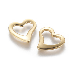 Golden 201 Stainless Steel Linking Rings, Heart, Golden, 14.5x15x1.5mm, Inner Diameter: 6.5x10.5mm