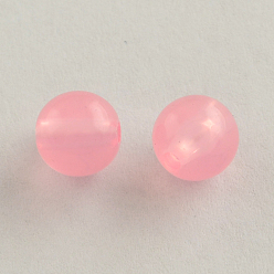Pink Granos de acrílico redonda jalea imitación, rosa, 10 mm, agujero: 1.5 mm, Sobre 920 unidades / 500 g