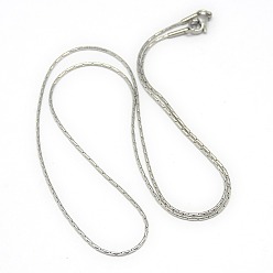 Stainless Steel Color Trendy Unisex 304 Stainless Steel Coreana Chain Necklaces, with Lobster Claw Clasps, Stainless Steel Color, 19.7 inch(50cm)