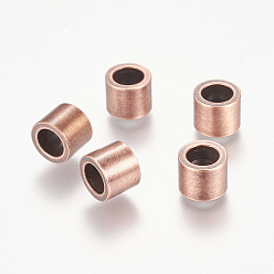 Brushed Red Copper 304 Stainless Steel Beads, Column, Brushed Red Copper, 10x8mm, Hole: 6.5mm