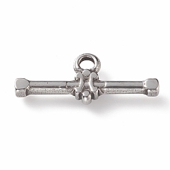 Stainless Steel Color 304 Stainless Steel Toggle Clasps Parts, Bar, Stainless Steel Color, 22x9x3mm, Hole: 2mm