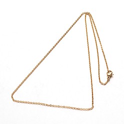 Oro Chapado al vacío 304 collares de cadena de cable de acero inoxidable, con cierre de langosta, dorado, 19.7 pulgada (50 cm)