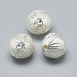 Argent 925 perles en argent sterling, ronde, argenterie, 11mm, Trou: 1.5mm