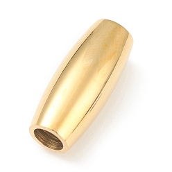 Chapado en Oro Real 18K 304 cierres magnéticos de acero inoxidable, barril, real 18 k chapado en oro, 18x7.5 mm, agujero: 3 mm