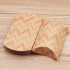 Others Paper Pillow Candy Boxes, Gift Boxes, for Wedding Favors Baby Shower Birthday Party Supplies, Wave Pattern, 8x5.5x2cm