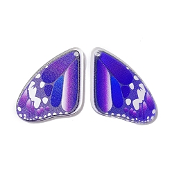 Color de Malva Colgante de acrílico opaco, alas de mariposa, color de malva, 34x22x1.5 mm, agujero: 1.4 mm