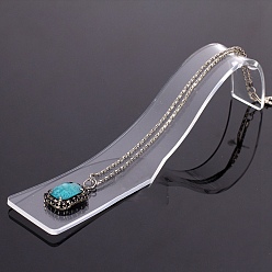 Прозрачный Акриловые подвесные ожерелья, витрины для ювелирных изделий, прозрачные, 8x4x4.6 см