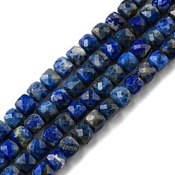 Lapis Lazuli Natural Lapis Lazuli Beads Strands, Faceted, Cube, 3.7~4x3.7~4x3.7~4mm, Hole: 0.6mm, about 102pcs/strand, 15.47~15.51 inch(39.3~39.4cm)