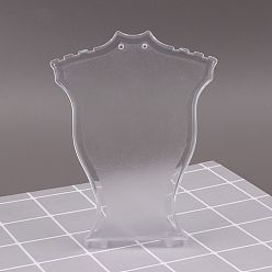 Clear Plastic Slant Back Earring Necklace Display Stands, Bust Jewelry Rack for Necklace Earring Showing, Clear, 45x60x123mm